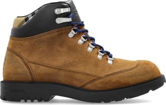 Burberry Su&egrave;de enkellaarzen - Heren - Veterlaarzen - Bruin - 42 1/2 EU - Su&egrave;de - Schoenen