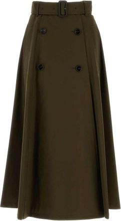 Burberry Maxi Rok - Dames - Maxi Rokken - Groen - 3XS - Rokken