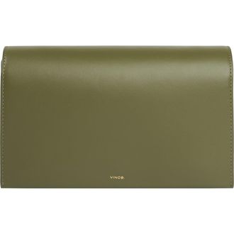 Vince Nappa Leather Wallet on a Strap in Pinegrove at Nordstrom