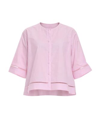 Forte_Forte Charme Pink Cropped Cotton Shirt