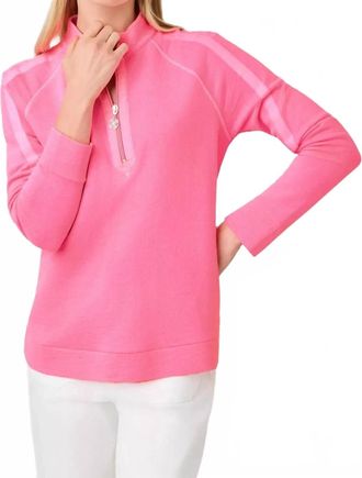 Lilly Pulitzer Ashlee Half-Zip Pullover Sweater In Cherry Blossom Pink