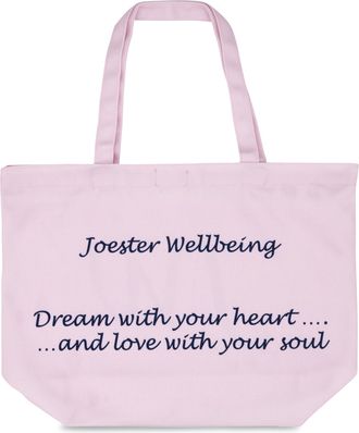 Generic Joester Wellbeing - Cotton/Canvas Tote Bag. (Quote 2: Dream with your heart.and love with your soul, Pretty in Pink)