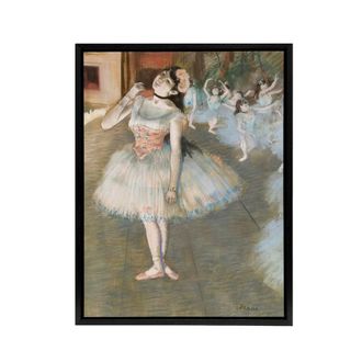 Artery8 The Star Ballet Dancer Portrait Degas Vintage Framed Canvas Wall Art | Size: W24 x H32
