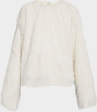 Dries Van Noten Capos Fringed Long-Sleeve Top