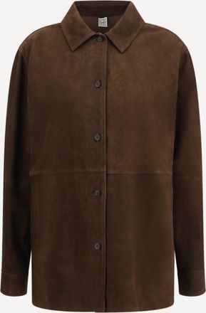 Toteme Giacca Camicia in pelle scamosciata Woman 40