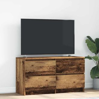Berkfield Home TV Cabinet Old Wood 100x35x54 cm Engineered Wood in Brown | Size: 100 x 35 x 54 cm