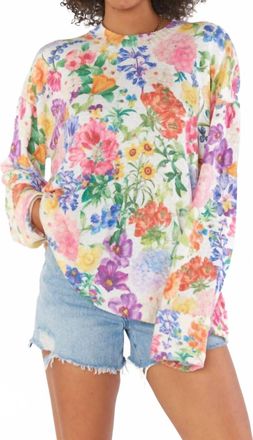 Show me your Mumu Sue Cuffed Tunic Sweater In Ivory Botanical Floral Knit