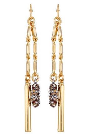 Vince Camuto Pav&eacute; Crystal Drop Earrings in Gold Tone at Nordstrom Rack