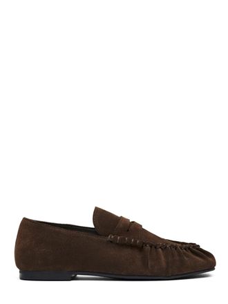 Alohas Suede Brown Leather Loafers with Classic Silhouette