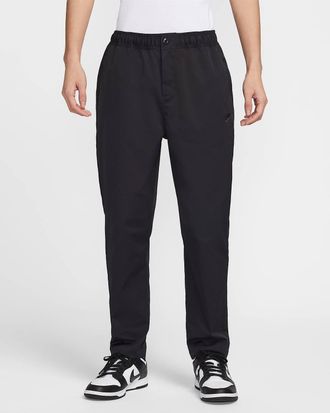 Nike Mens Club Woven Tapered Leg Pants In Black