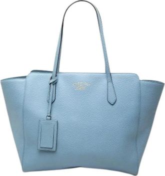 Gucci Pre-owned Swing Tote Bag - Dames - Vintage Shopper - Blauw - ONE Size - Leer - Vintage