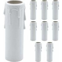 OEM Paquete De 9 Cubiertas De Pl&aacute;stico Para Velas Con Efecto Goteo Para L&aacute;mparas Colgantes De Ara&ntilde;a, Color Blanco