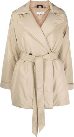 Tommy Hilfiger Gevoerde Peacoat Trenchcoat - Dames - Trenchcoats - Beige - L - Polyester - Jassen