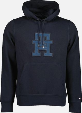 Tommy Hilfiger Mens Monogram Appliqu&eacute; Hoodie - Navy - Size: 38