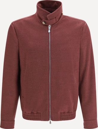 Brunello Cucinelli Wool zip Jacket with high collar Male 48