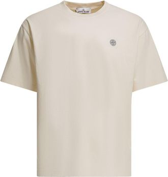 Stone Island Cotton T-Shirt With Compass Logo