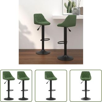 vidaXL vidaXL Sgabelli regolabili - Sgabelli da Bar 2 pz Verde Scuro in Velluto