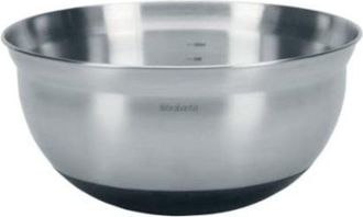 Brabantia Mixing Bowl Ciotola Graduata con Base in Silicone Steel Matt Black 3 Litri