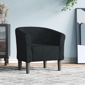 vidaXL Sill&oacute;n De Terciopelo Negro Vidaxl