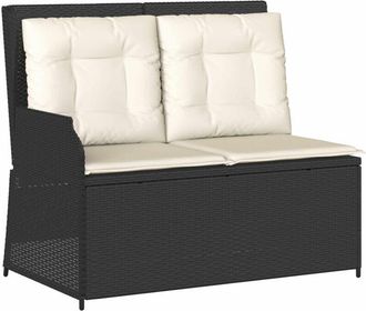 vidaXL Banco De Jard&iacute;n Negro Rat&aacute;n Sint&eacute;tico Vidaxl