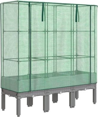 vidaXL Arriate Con Cubierta Invernadero Aspecto Rat&aacute;n 120x40x140 Cm Vidaxl