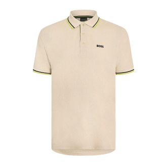 HUGO BOSS Mens Paddy Short-Sleeved Polo Shirt (White) Cotton - Size Small