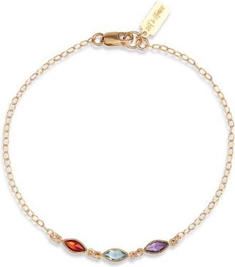 Set & Stones Marquise Multi Birthstone Bracelet in Gold /3 Charms at Nordstrom