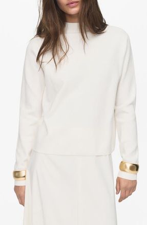 Mango Funnel Neck Sweater in Ecru at Nordstrom, Size X-Small