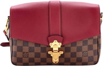 Louis Vuitton Clapton Handbag Damier And Leather Pm (Authentic Pre-Loved)