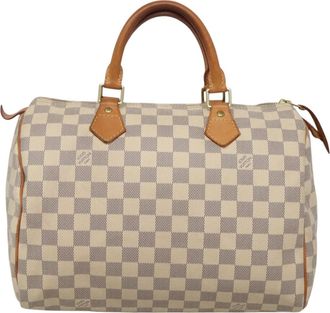 Louis Vuitton Speedy 30 White Canvas Handbag (Pre-Owned)