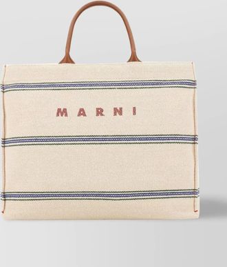 Marni embroidered canvas tote bag