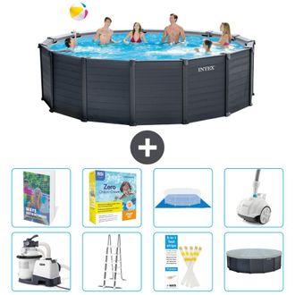Intex Piscina Graphite Panel Redonda - 478x124 Cm - 9-piezas S544