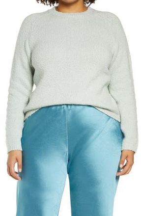 Vince Crewneck Organic Cotton Blend Pebbled Sweater in Mint at Nordstrom Rack, Size 2X