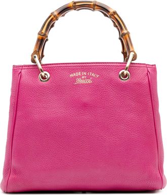 Gucci Pre-owned Womens Bamboo Top Handle Leather Bag - Dusty Pink - One Size
