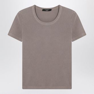 Max Mara Hellbraunes T-Shirt aus Baumwollmischung