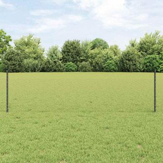 vidaXL Reja Con Postes Gris 0.5 X 25 M Acero Vidaxl
