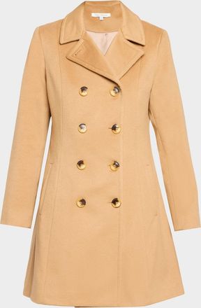 Sofiacashmere Double-Breasted Cashmere Peacoat