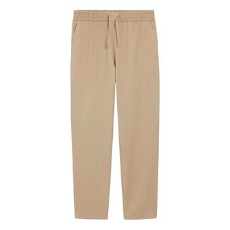 Ami Broeken, Heren, Beige, L, Katoen, Katoenen Broek met Elastische Taille