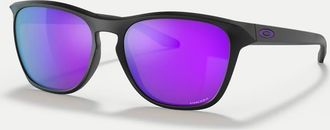 Oakley Manorburn - Occhiali da sole squadrati nero opaco con lenti a specchio viola