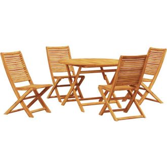 vidaXL Conjunto De Comedor De Jard&iacute;n 5 Pcs Marr&oacute;n Vidaxl