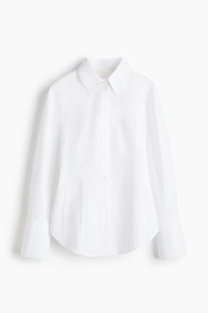 H&M Taillierte Baumwollbluse - White