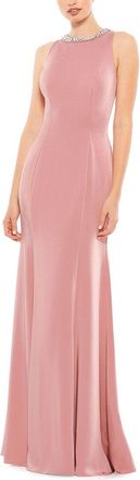 Mac Duggal Embellished Neck Trumpet Gown