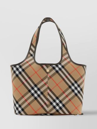 Burberry check small canvas tote bag
