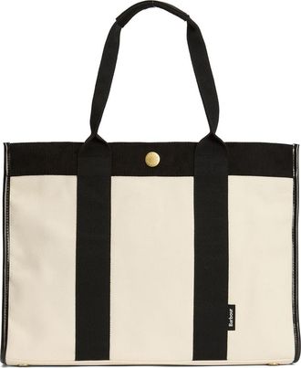Barbour Large Selena Cotton Canvas Tote in Ecru at Nordstrom