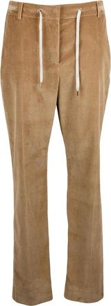 Eleventy Straight-Leg Cotton Trousers with Subtle Ribbed Texture