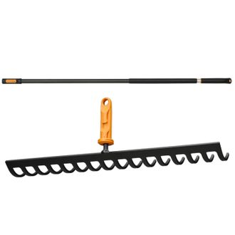 OEM Testina Per Rastrello In Metallo Fiskars Oneclick Da 41 Cm + Manico Da 119-174 Cm