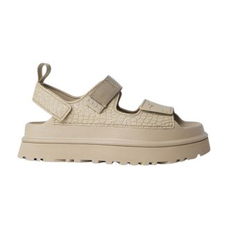 UGG Flat Sandals, female, Beige, Size: 10 US Goldenglow Embossed Sandals