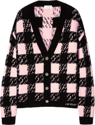 Off-white Vicky cardigan - women - Polyamide/Virgin Wool/Elastane - M - Pink