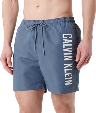 Calvin Klein Mens Medium Drawstring Swim Shorts, Blue (Grisaille), S