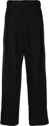 Balmain wide-leg tailored trousers - men - Cotton/Wool - 48 - Black